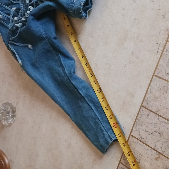 Vintage Women's Denim Jacket With metal Studs& Frayed Rope Design, store "Cache" - Picture 13 of 16